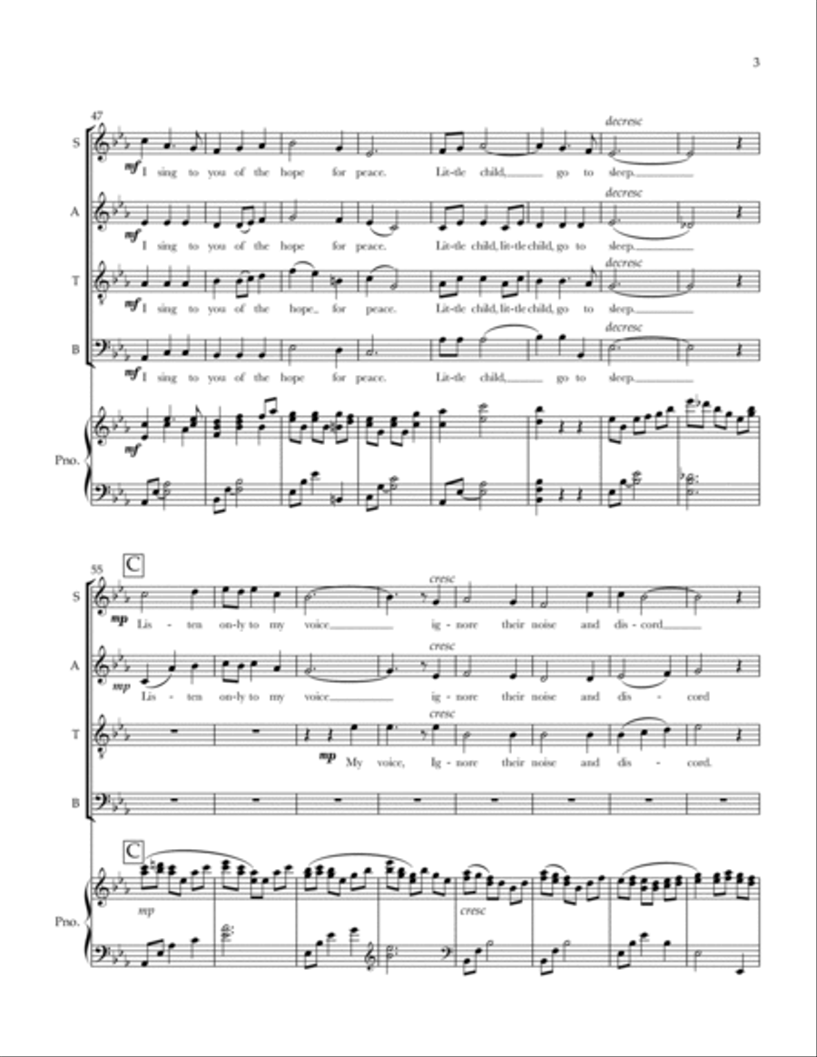 Mary's Lullabye Mary's Lullabye 4-Part scores gallery preview page 3