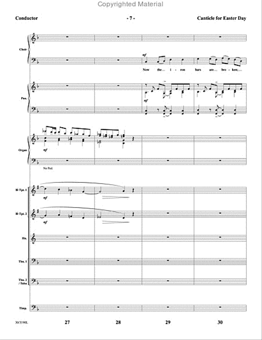 Canticle for Easter Day - Brass and Timpani Score and Parts Choir scores gallery preview page 8