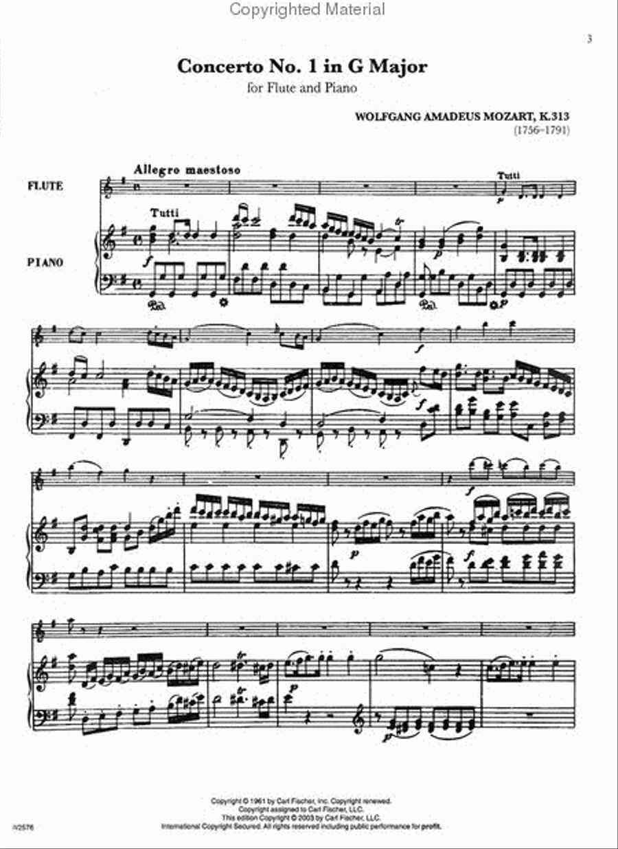Concerto No. 1 in G Major Flute Solo scores gallery preview page 2
