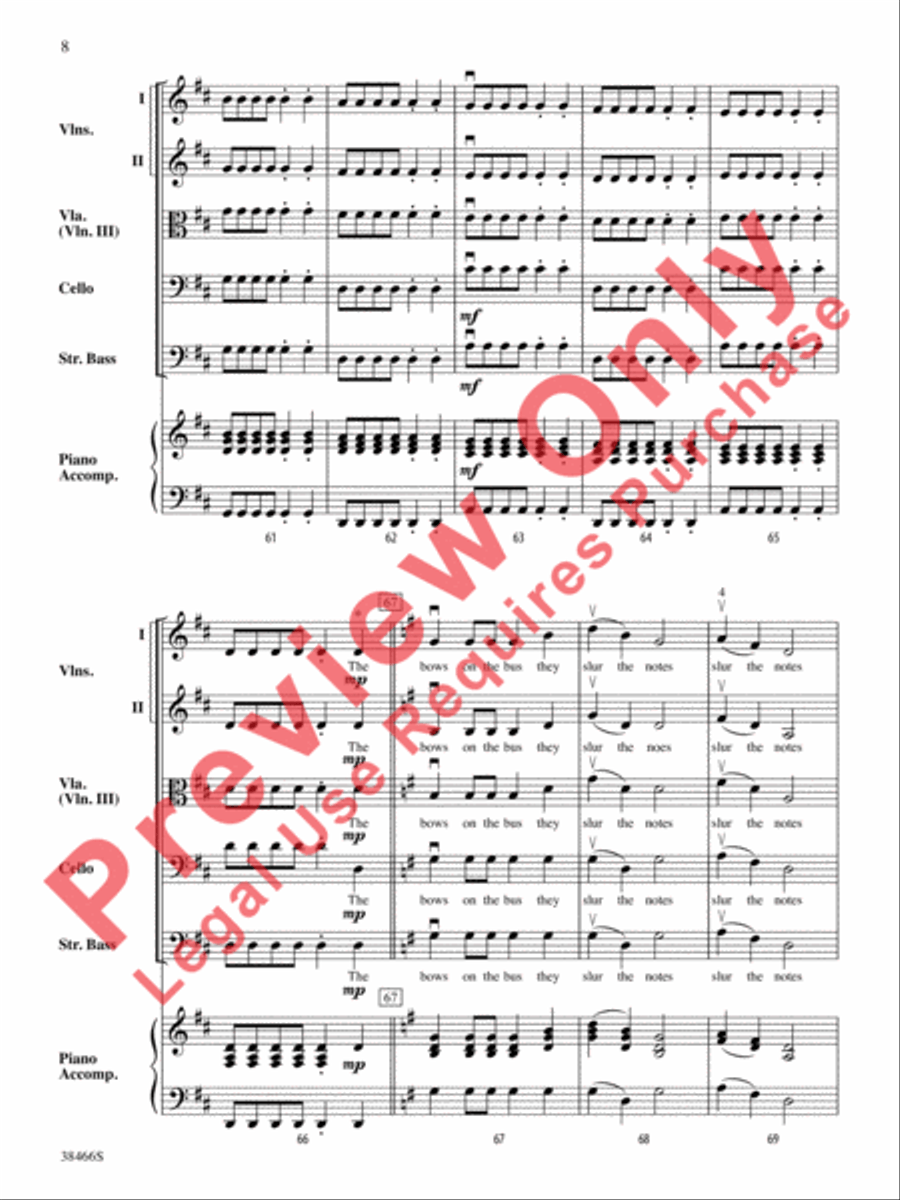 The Bows on the Bus The Bows on the Bus String Orchestra scores gallery preview page 9