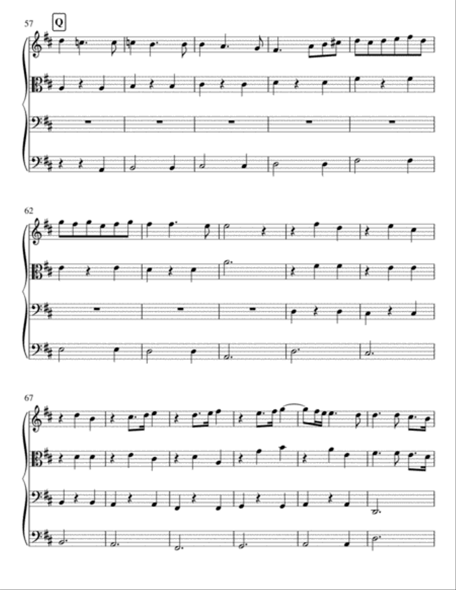 Chaconne from King Arthur for String Quartet (violin, viola, cello and double bass) String Quartet scores gallery preview page 6