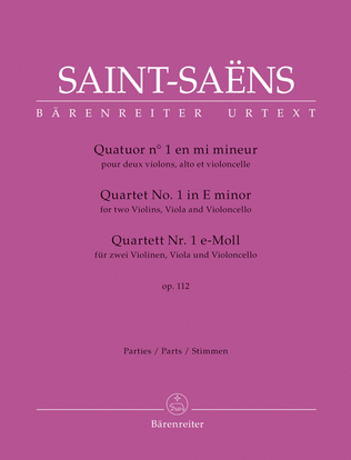Book cover for Quartet for two Violins, Viola and Violoncello no. 1 in E minor, op. 112