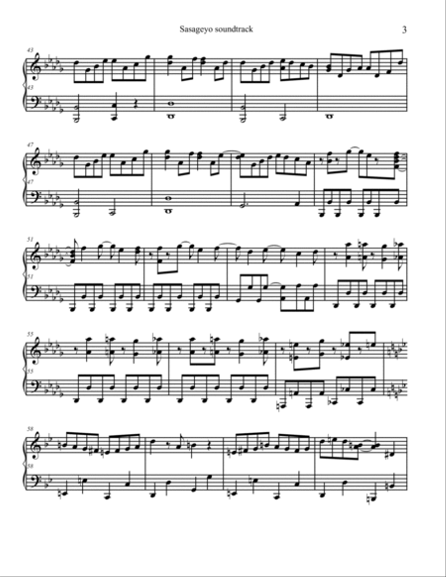 Aio Sasageyo Za Shiikuretto Shangurira Piano Solo scores gallery preview page 3