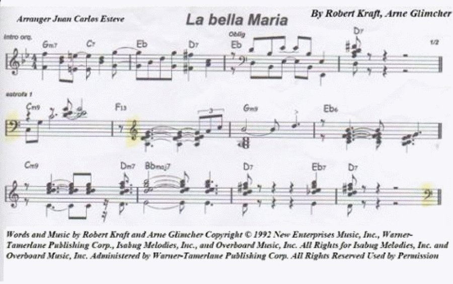 Beautiful Maria Of My Soul Piano Solo scores gallery preview page 1