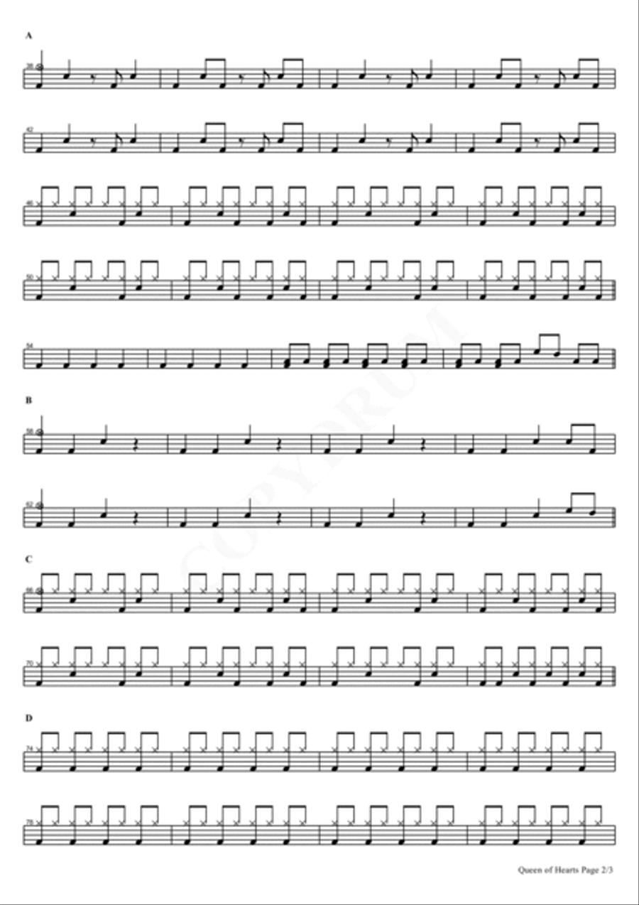 Queen Of Hearts Queen Of Hearts Drum Set scores gallery preview page 2
