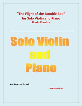 Book cover for The Flight of the Bumble Bee - Rimsky Korsakov - for Violin and Piano