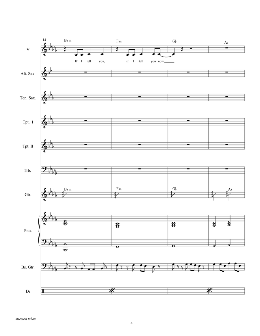The Sweetest Taboo Tenor Saxophone scores gallery preview page 6