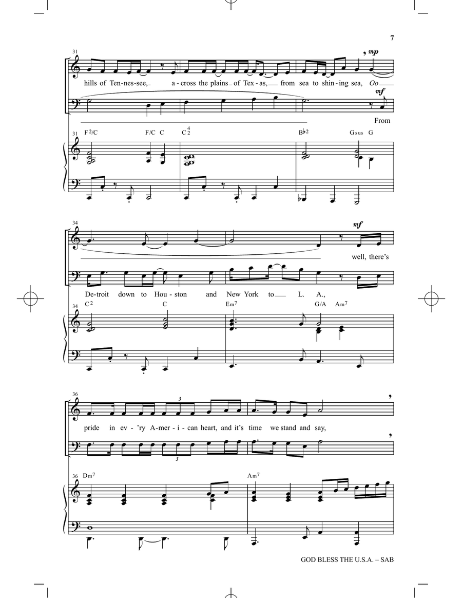 God Bless The U.S.A. (arr. David Schmidt) 3-Part scores gallery preview page 6