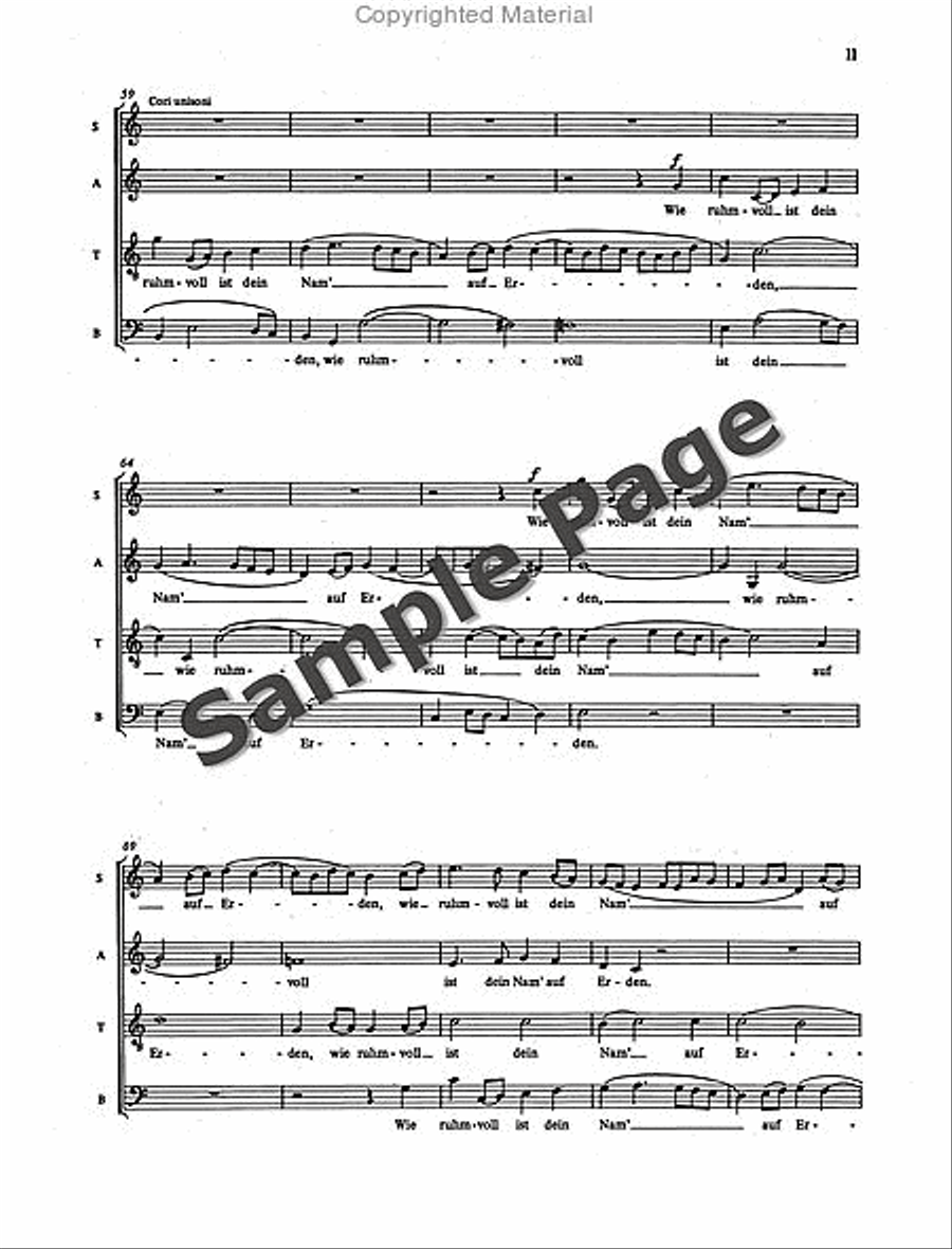 Psalm 8, Op. 85/1 4-Part scores gallery preview page 12