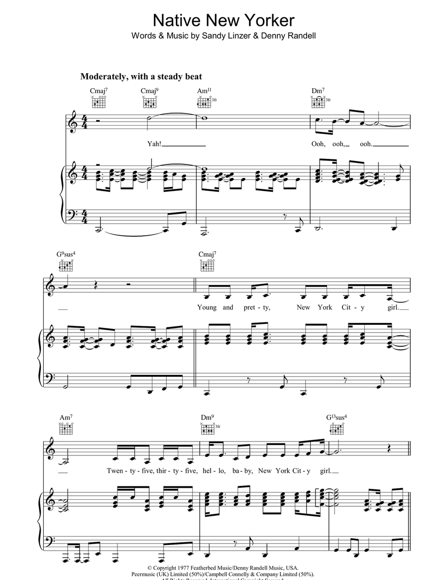 Native New Yorker Piano, Vocal, Guitar scores gallery preview page 1