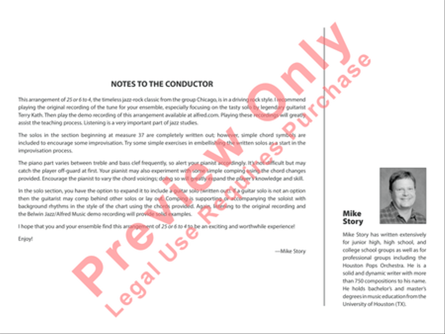 25 or 6 to 4 Jazz Ensemble scores gallery preview page 13