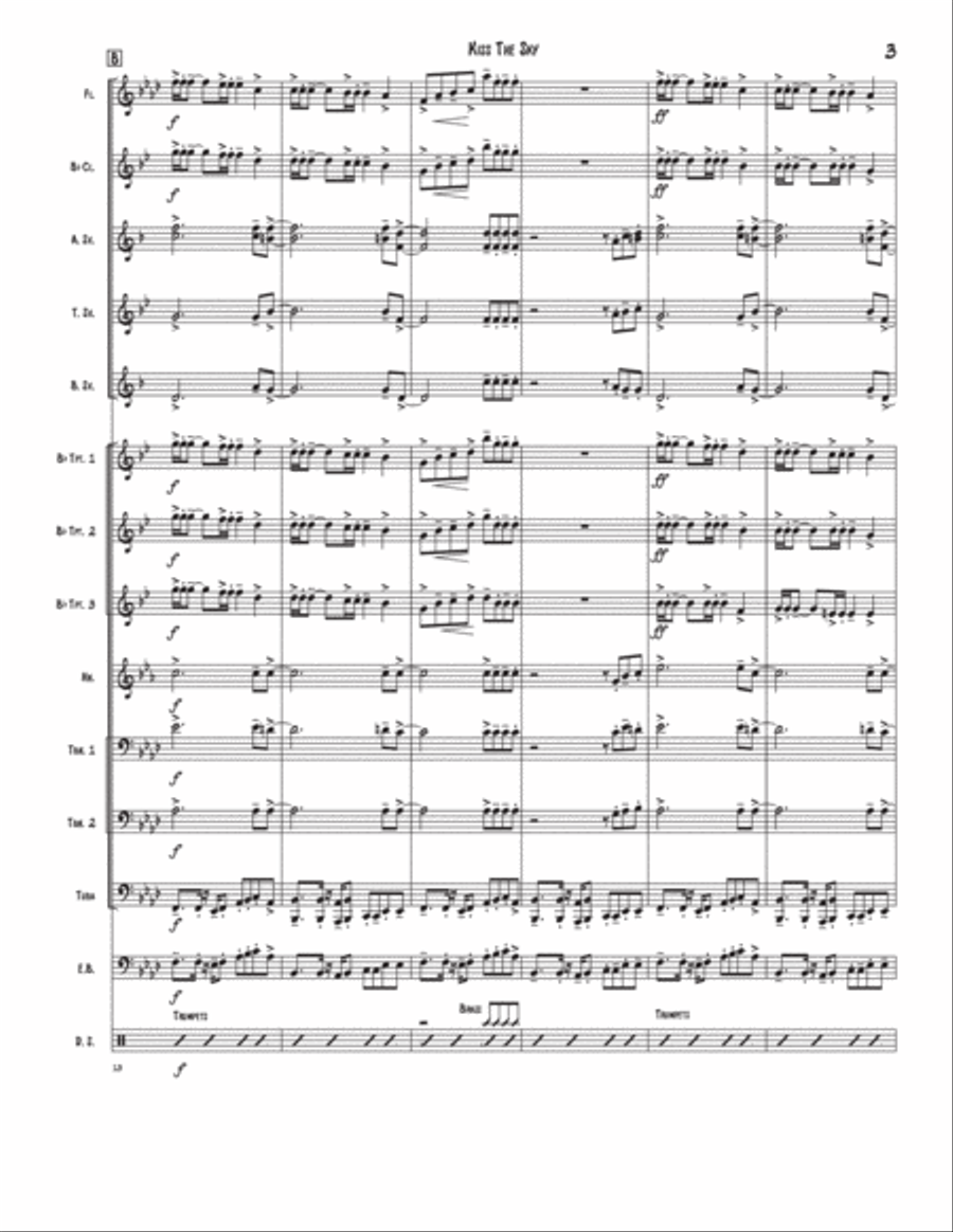 Kiss The Sky Kiss The Sky Marching Band scores gallery preview page 3