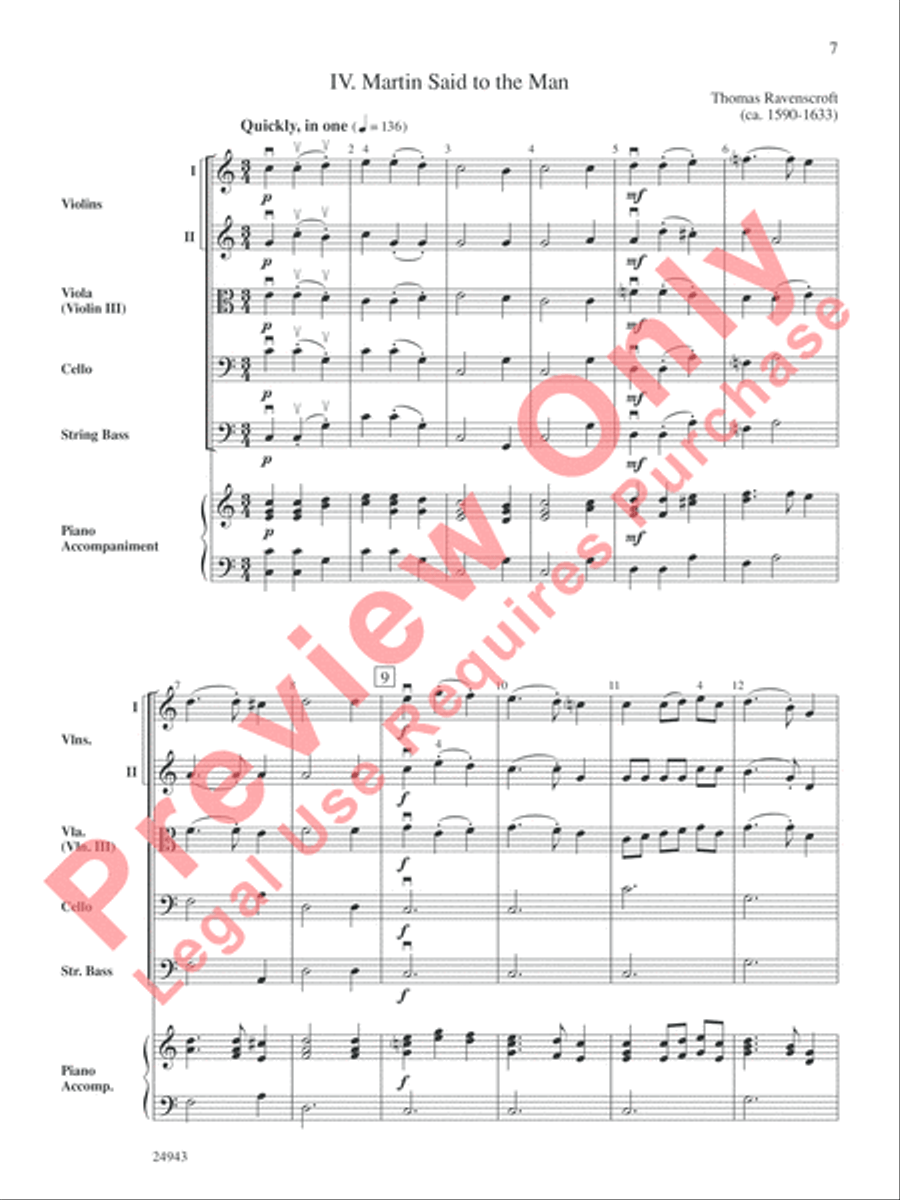 Musik of Shakespeare's Daye String Orchestra scores gallery preview page 8