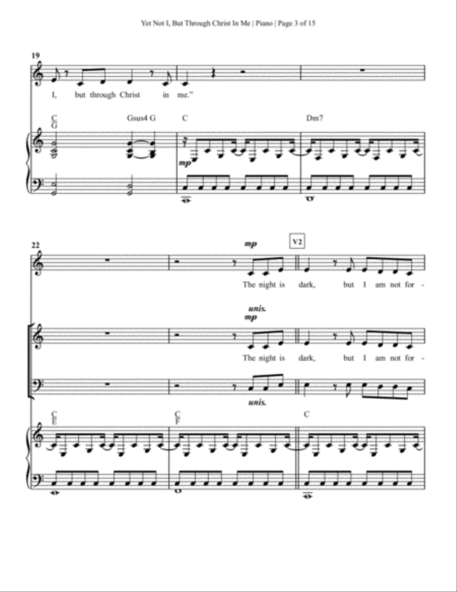Yet Not I But Through Christ In Me 4-Part scores gallery preview page 4