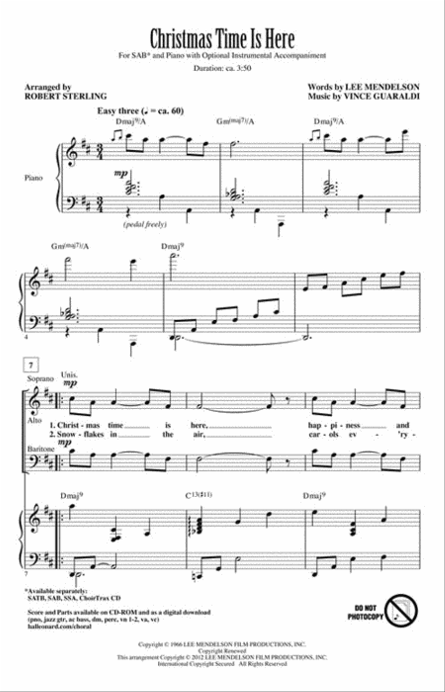 Christmas Time Is Here 3-Part scores gallery preview page 2