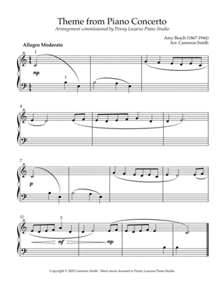 Theme from Piano Concerto - Level 1 piano arrangement