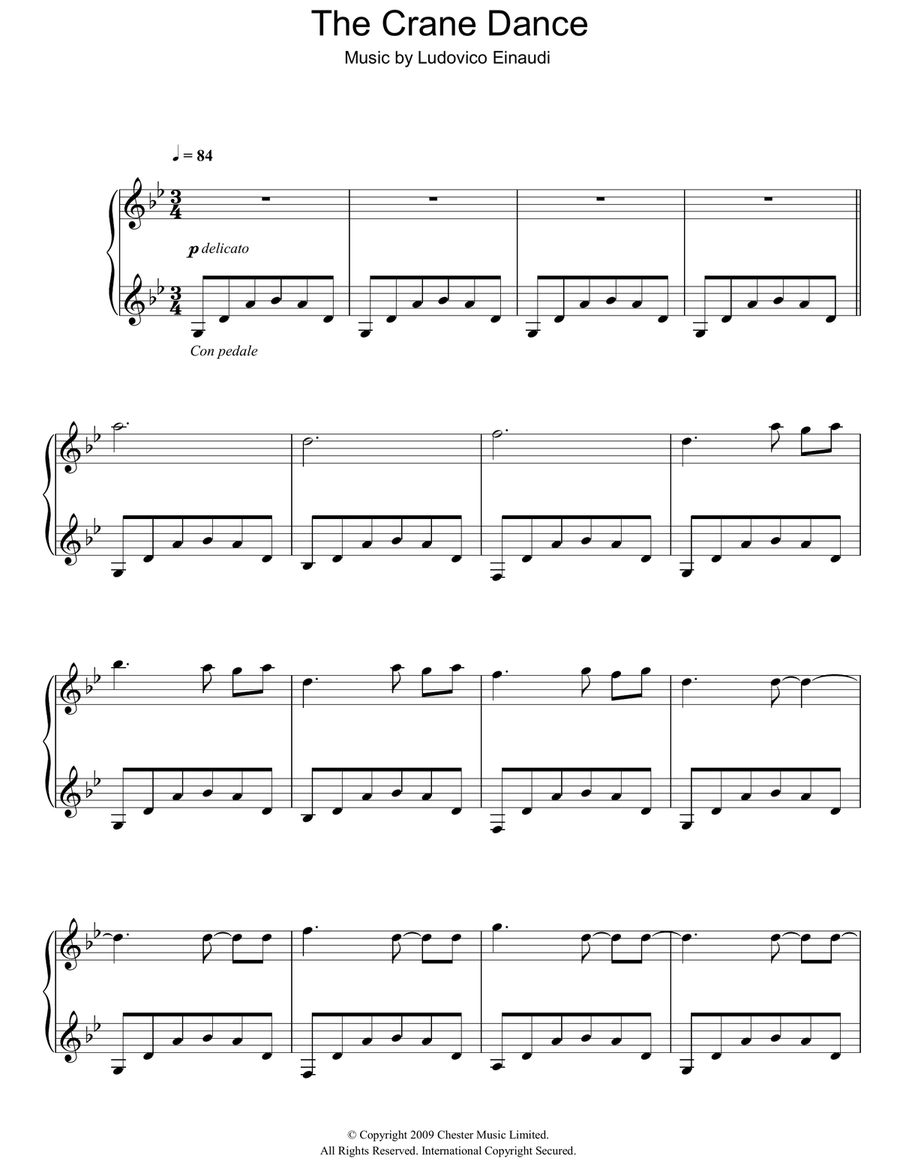 The Crane Dance The Crane Dance Piano Solo scores gallery preview page 1