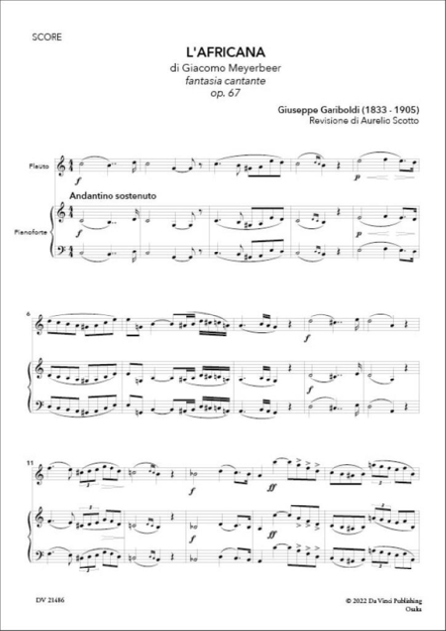 Fantasia Cantante su motivi dell'Africana Flute Solo scores gallery preview page 2