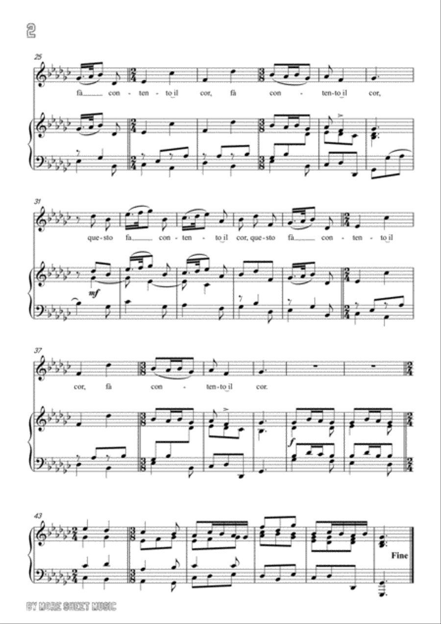Handel-Bel piacere in G flat Major,for Voice and Piano Voice Solo scores gallery preview page 4