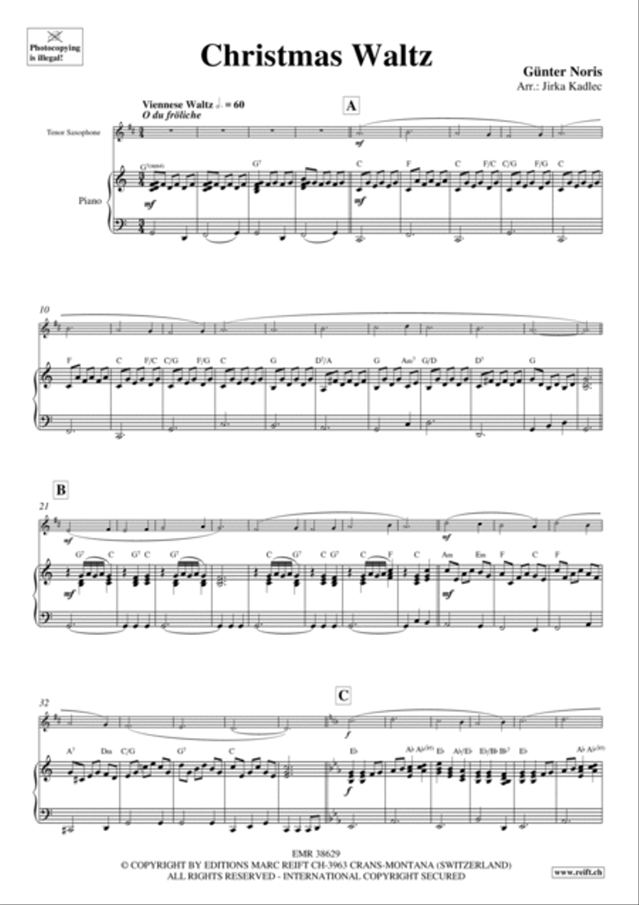 Christmas Waltz Christmas Waltz Tenor Saxophone scores gallery preview page 3