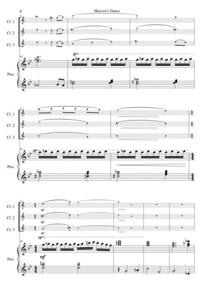 Heaven's Dance for three clarinets and piano image number null