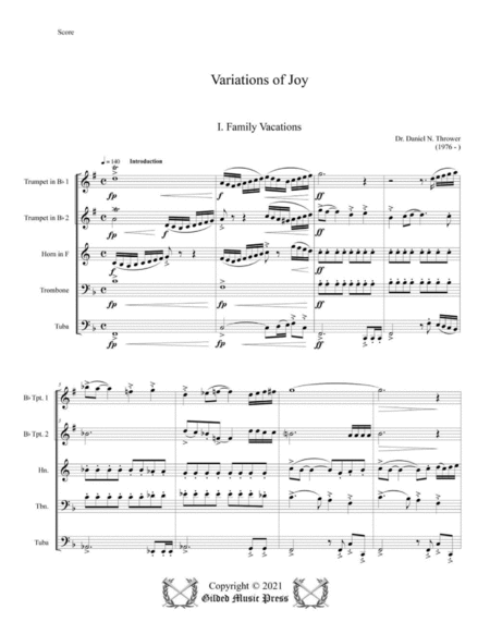 Variations of Joy (for Brass Quintet) image number null