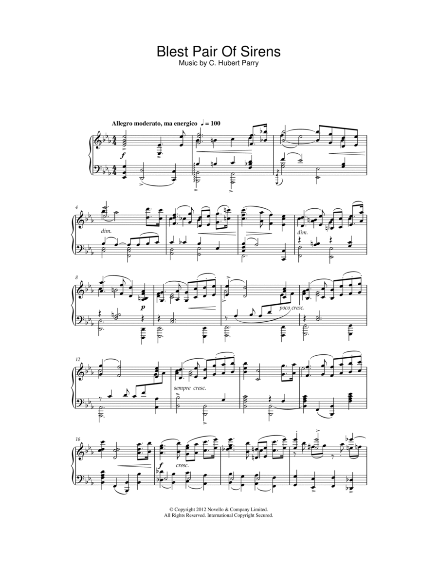 Blest Pair Of Sirens Blest Pair Of Sirens Choir scores gallery preview page 1