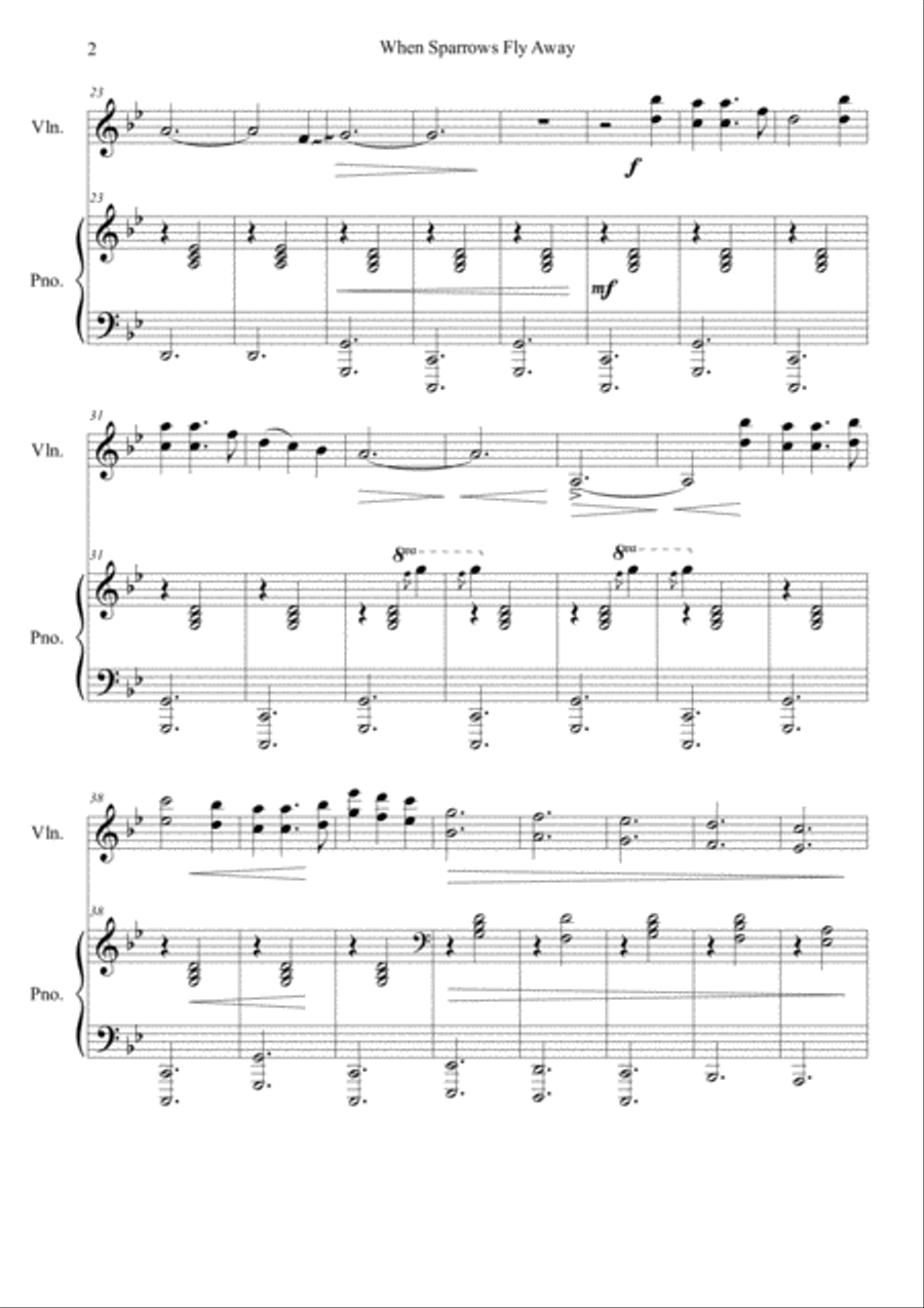 When Sparrows Fly Away Violin Solo scores gallery preview page 2