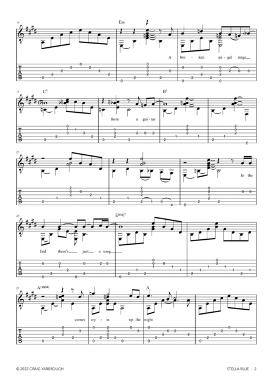 Stella Blue Acoustic Guitar scores gallery preview page 2