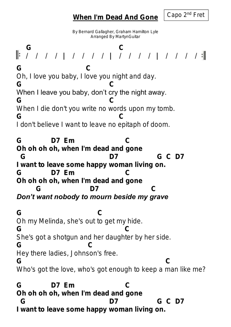 When I'm Dead And Gone Guitar scores gallery preview page 3