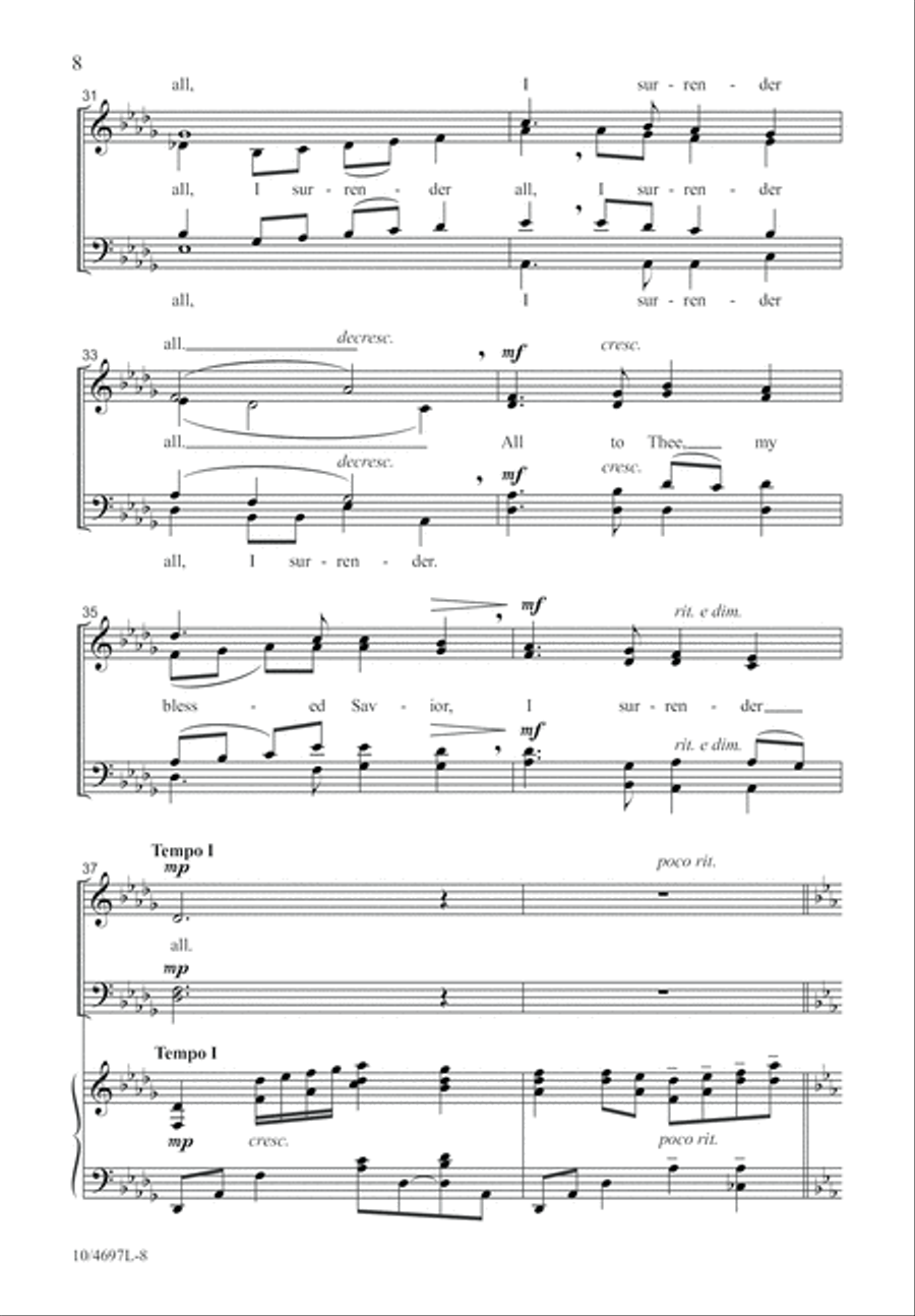 I Surrender All 4-Part scores gallery preview page 8