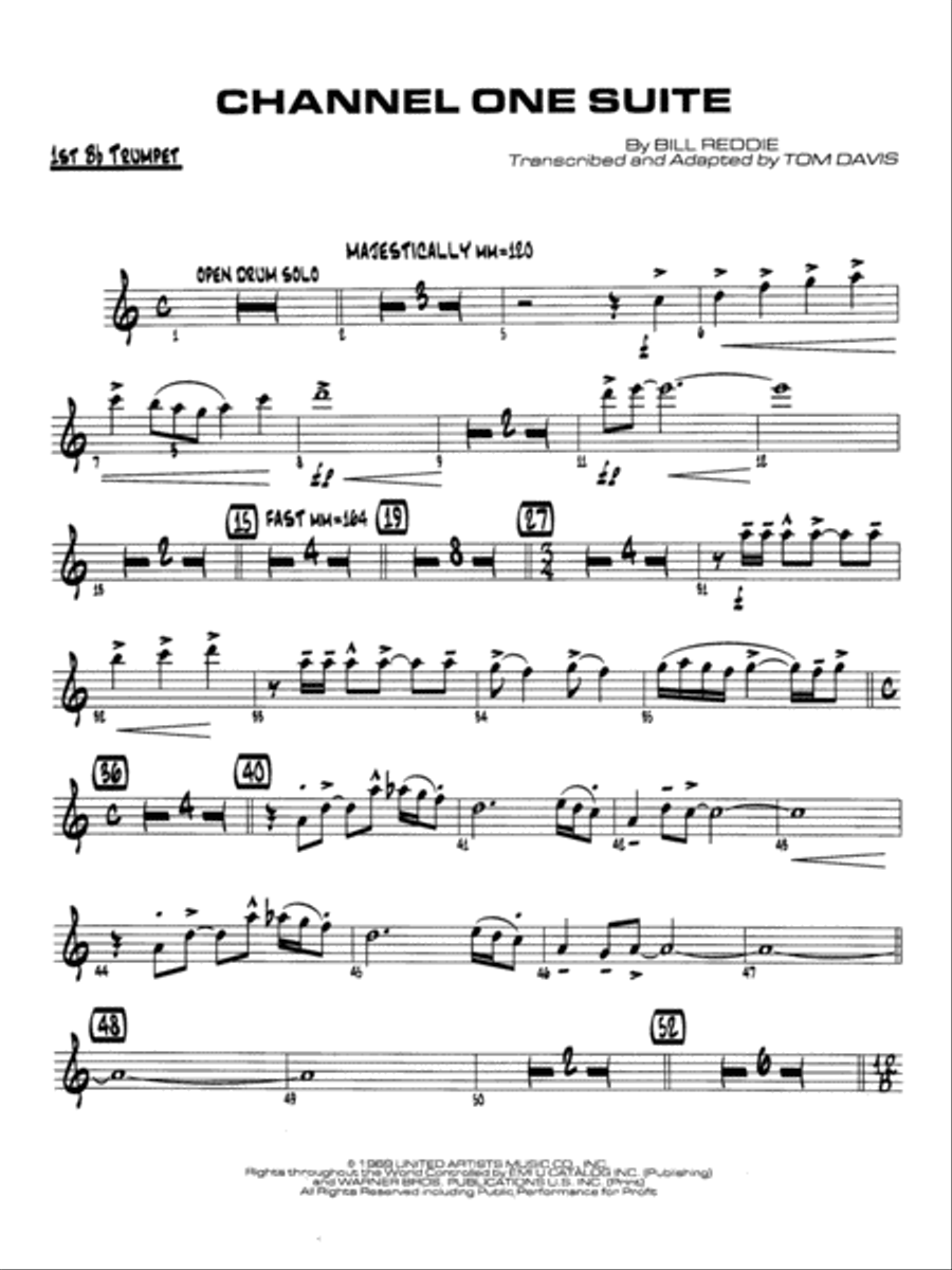Channel One Suite: 1st B-flat Trumpet Jazz Ensemble scores gallery preview page 1