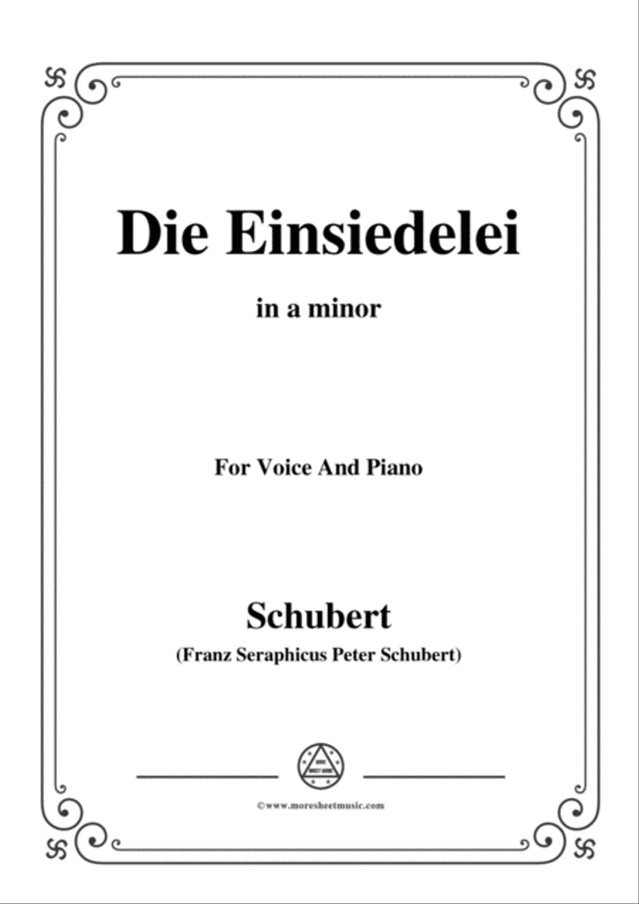 Schubert-Die Einsiedelei(The Hermitage),in a minor,D.563,for Voice&Piano Voice scores gallery preview page 1