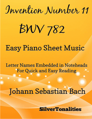 Book cover for Invention Number 11 BWV 782 Easy Piano Sheet Music