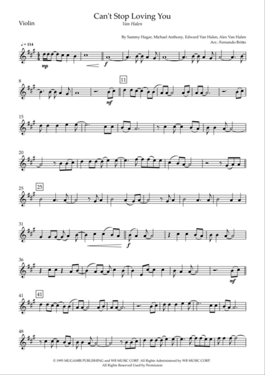 Can't Stop Loving You Violin Solo scores gallery preview page 6
