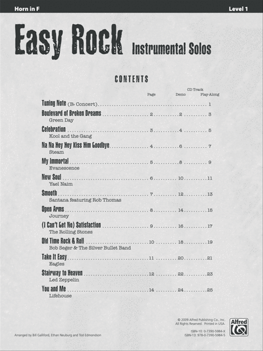 Easy Rock Instrumental Solos, Level 1 Horn Solo scores gallery preview page 2