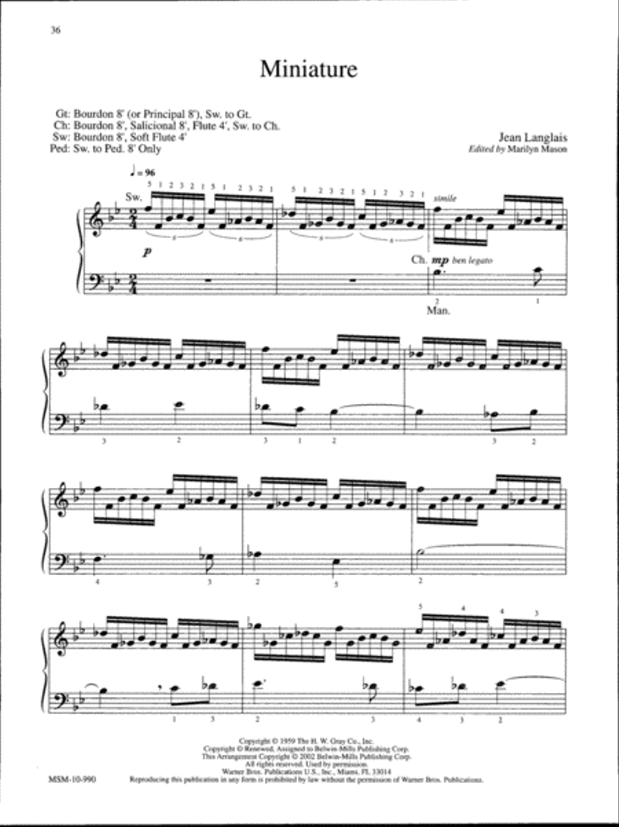 Marilyn Mason Music Library, Volume 1 Organ scores gallery preview page 15