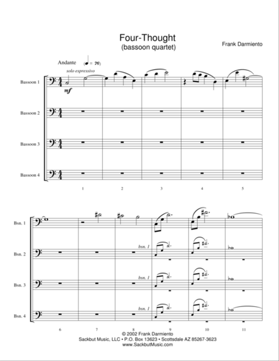 Four-Thought Woodwind Quartet scores gallery preview page 1