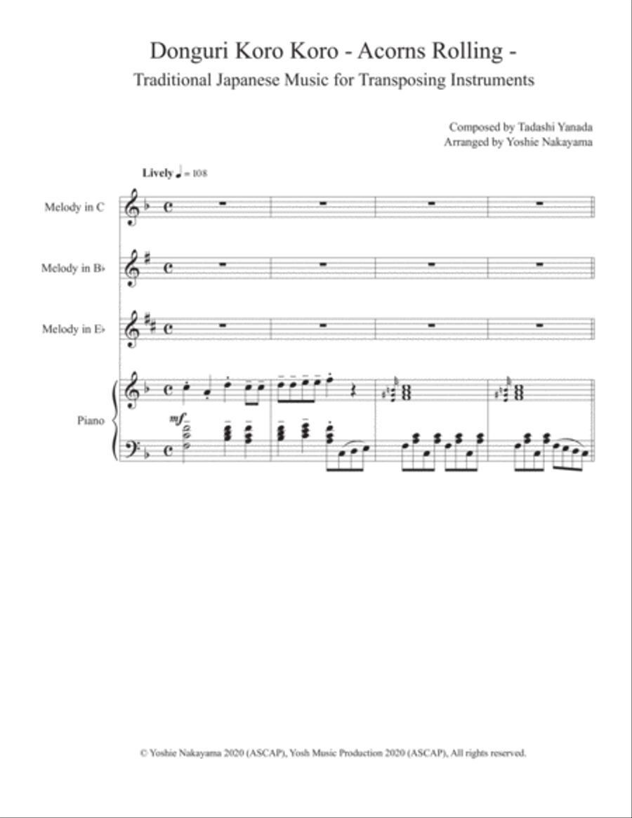 Donguri Koro Koro - Acorns Rolling Alto Saxophone scores gallery preview page 1