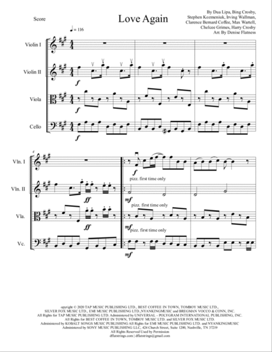 Love Again String Quartet scores gallery preview page 2