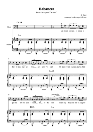 Habanera (for bass - A minor/major)