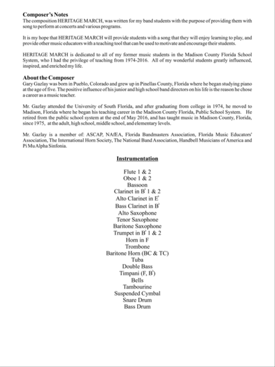 Heritage March Heritage March Concert Band scores gallery preview page 3