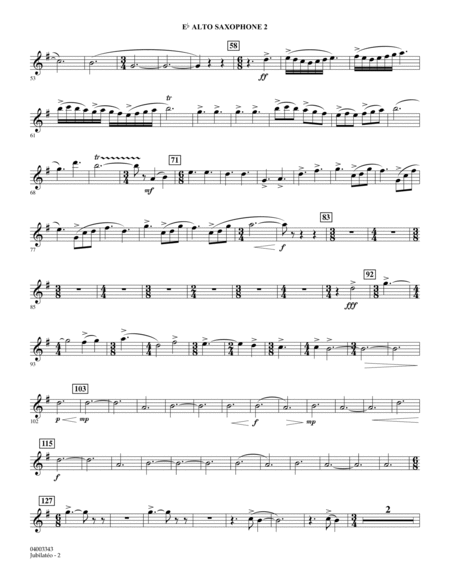 Jubilateo - Eb Alto Saxophone 2