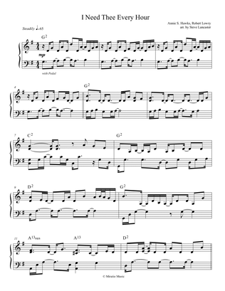 I Need Thee Every Hour - arp. pattern arr. for solo piano