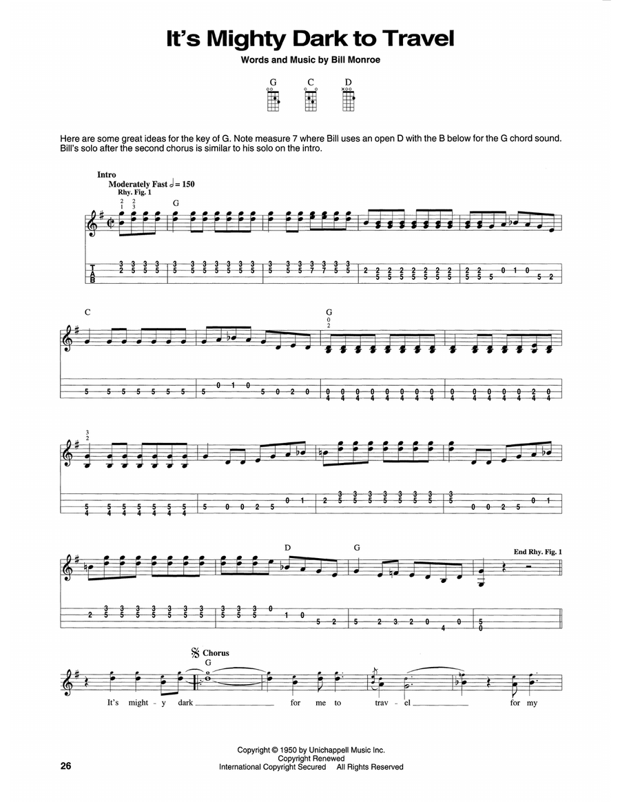 It's Mighty Dark To Travel Mandolin scores gallery preview page 1