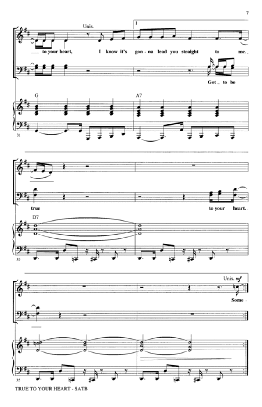True To Your Heart (from Mulan) (arr. Ed Lojeski) 4-Part scores gallery preview page 6