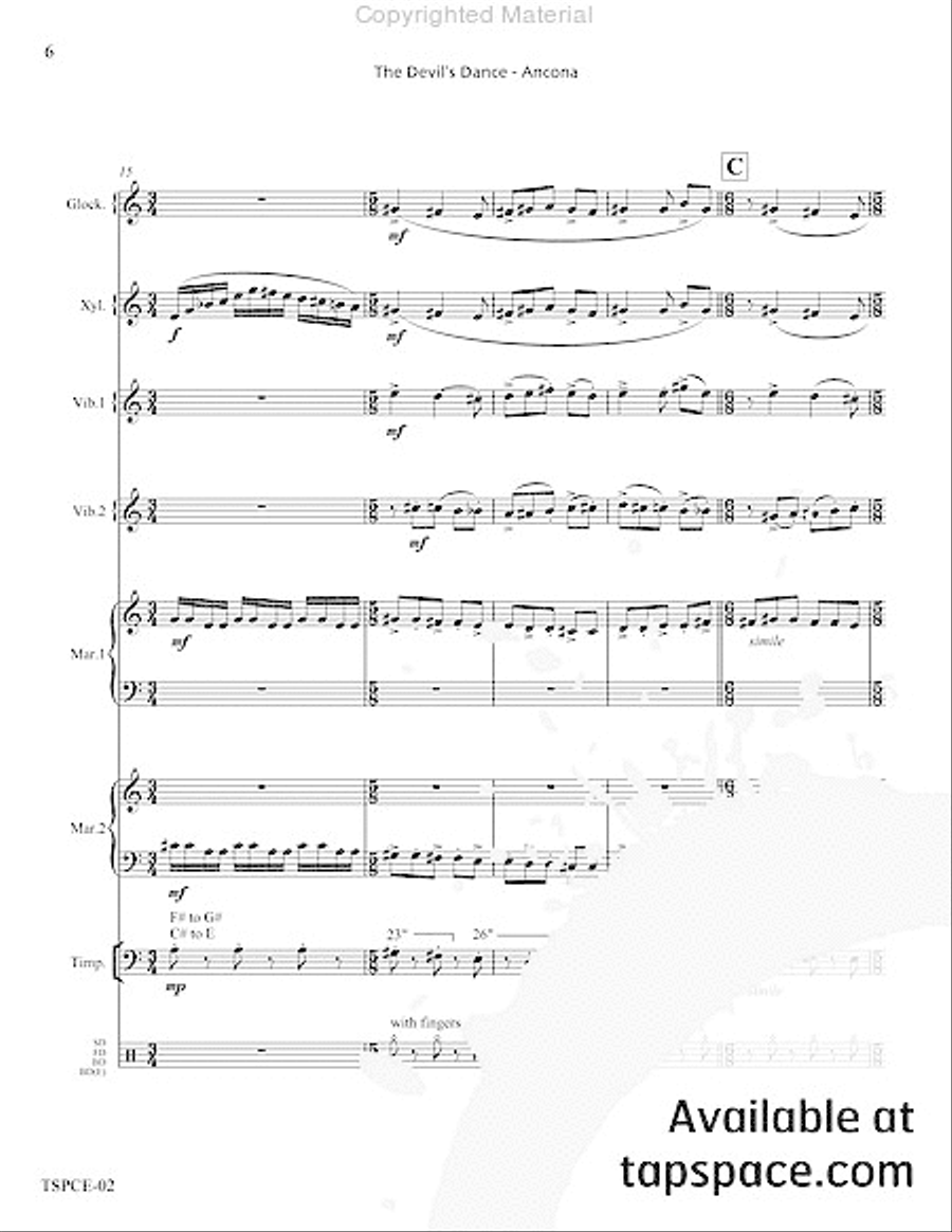 Devil's Dance, The Percussion Ensemble scores gallery preview page 7