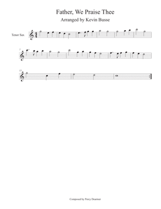 Book cover for Father, We Praise Thee (Easy key of C) - Tenor Sax