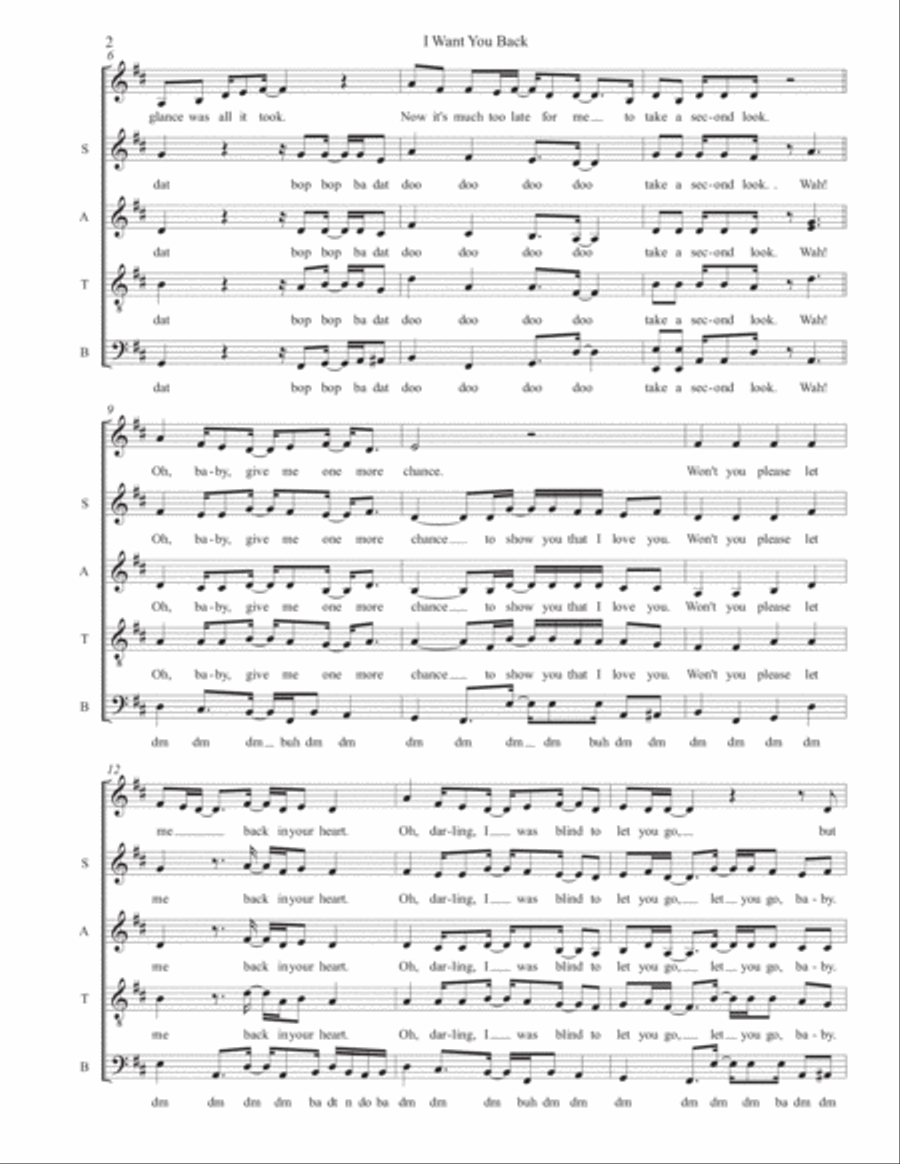 I Want You Back Divisi scores gallery preview page 2