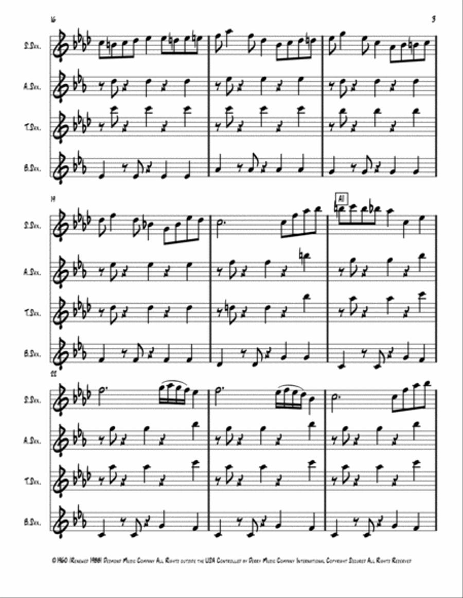 Take Five Saxophone Quartet scores gallery preview page 3